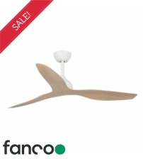 Fanco Eco Style 3 Blade 52" DC Ceiling Fan with Remote Control in White & Beechwood